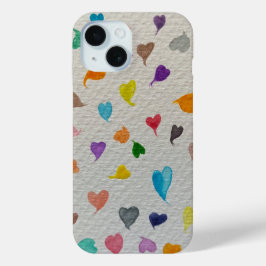 Watercolor Hearts iPhone Case