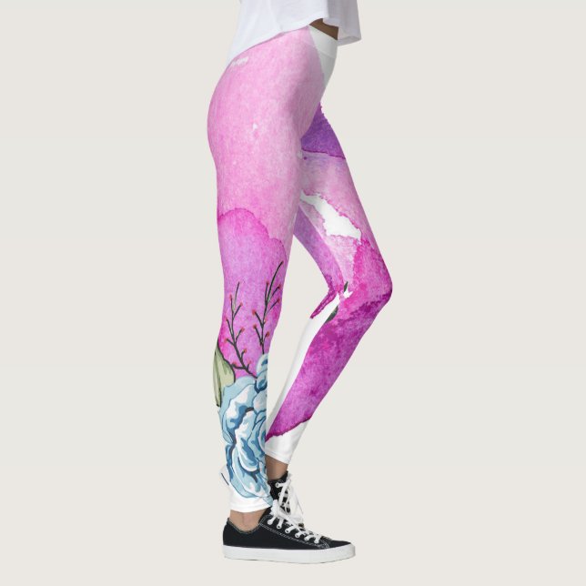 Watercolor Hearts Leggings  (Direita)