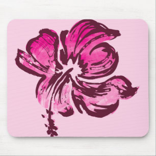 Watercolor Hibiscus Mousepads