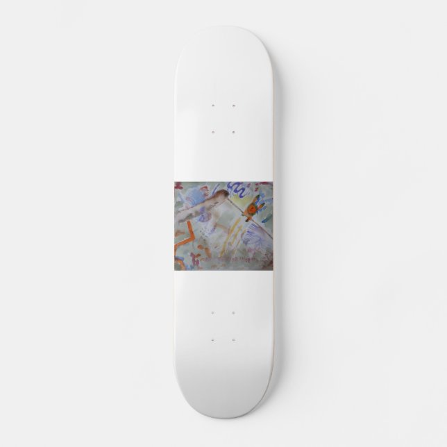 Watercolor Hummingbird Skateboard (Frente)