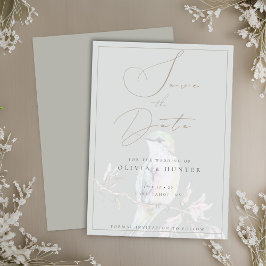 Watercolor Hummingbird Weding the Date Card
