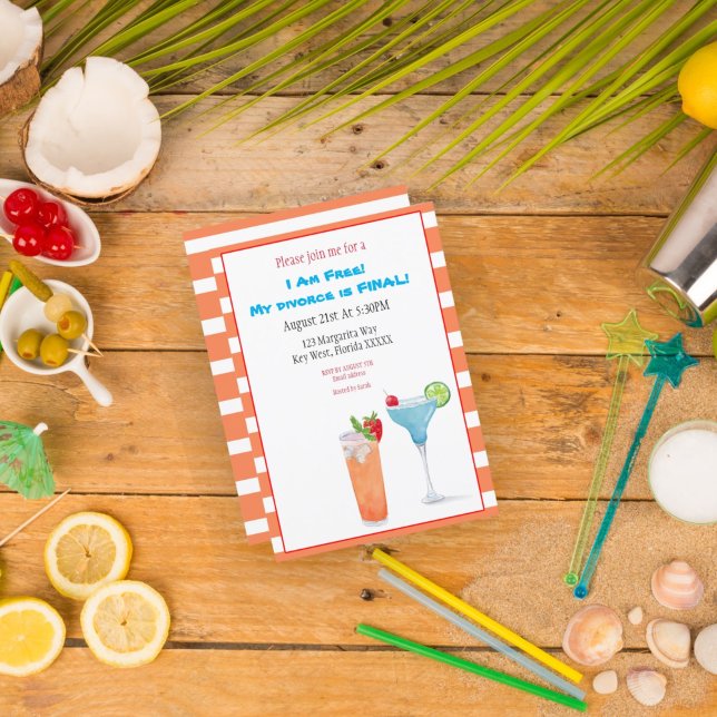 Watercolor I Am Free Divorce É Convite Final (Criador carregado)