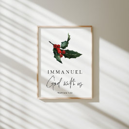 Watercolor Immanuel Deus conosco poster