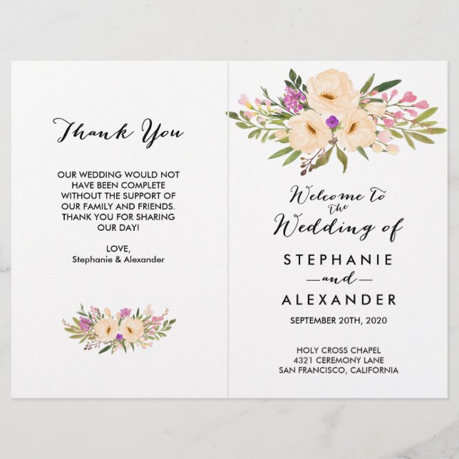 Watercolor Ivory Buquê Anemones (Frente)