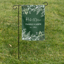 Watercolor Ivy Ferns Sage Family Cabine Verde