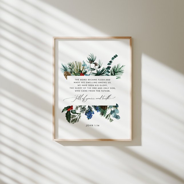 Watercolor John 1:14 poster de Natal (Criador carregado)