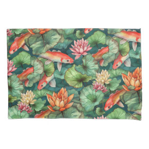 Watercolor Koi e Água Líquidos Pillowcase