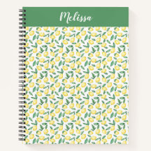 Watercolor Lemon Citrus Custom Name Journal