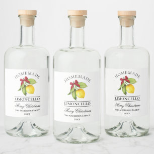 Watercolor Lemon Homemade Limoncello Natal