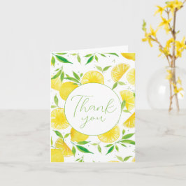 Watercolor Lemon Obrigado A Votar Cartão