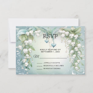 Watercolor Lily do vale RSVP Card