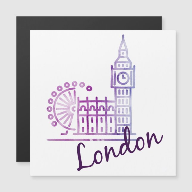 Watercolor London, Big Ben (Frente/Verso)