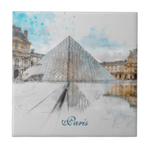 Watercolor Louvre, Azulejo de Paris