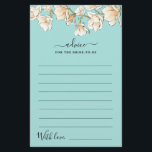 Watercolor Magnolia Advice for Bride Card<br><div class="desc">Aconselhamento para a noiva apresentar creme de aquarela e magnólias douradas sobre a escolha do fundo azul-claro-de-ovo ou robins.</div>