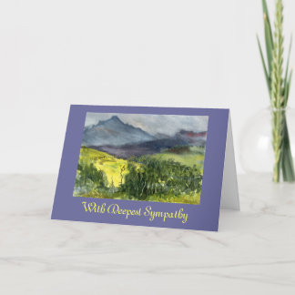 Watercolor Mountain Landscape Sympathy Modelo