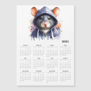 Watercolor Mouse Hoodie Splash Art 2025 Calendar
