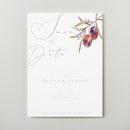 Watercolor Olive Branch Wedding Salvar o Cartão de