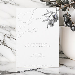 Watercolor Olive Branch Wedding Salvar o Cartão de