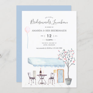 Watercolor Paris Bridal Lunchey Convite