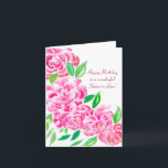 Watercolor Peonies Birthday - Cartão Sister-in-Law<br><div class="desc">Aquarela de peões para sua cunhada. Sabe-se que as pessoas dão os melhores desejos,  alegria e amor. Isto faz um belo cartão para qualquer pessoa que seja aquela pessoa especial na sua vida. Você pode alterar o texto para ajustado das suas necessidades.</div>