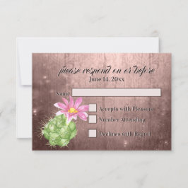 Watercolor Pink Blooming Cactus Weding RSVP