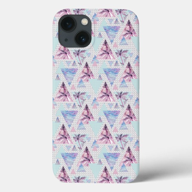 Watercolor Pink & Blue Palm Tree Pattern (Verso)