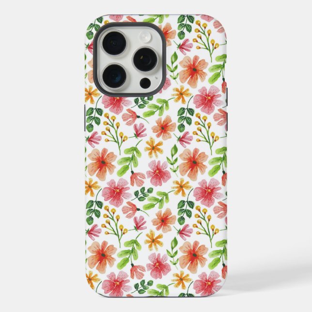 Watercolor Pink Flowers Pattern-69677 (Verso)
