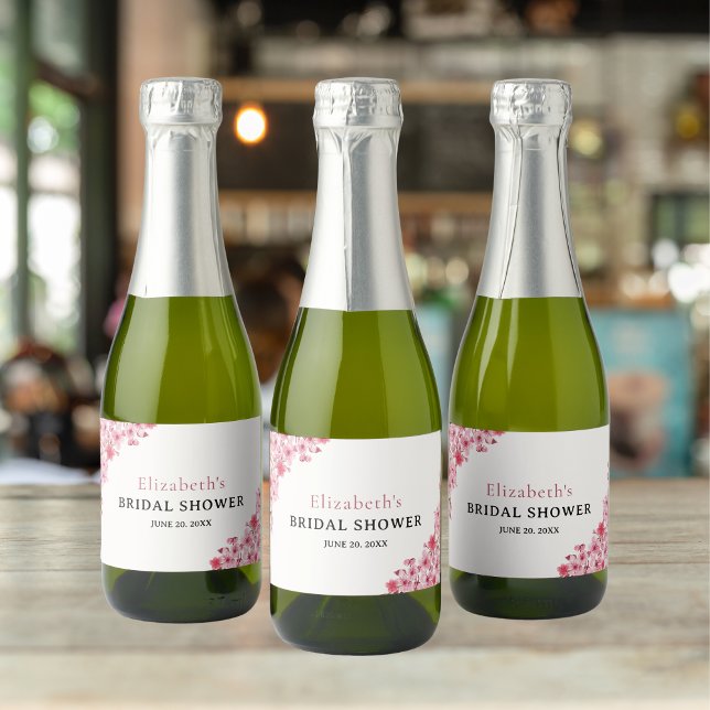 Watercolor Pink Sakura Flowers, Bridal Shower (Criador carregado)