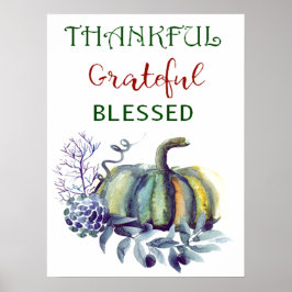 Watercolor Pumpkin Art Impressão Poster