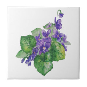 WATERCOLOR Purple Violet Flower Nome personalizado