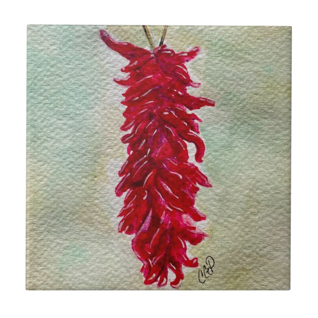 Watercolor Red Chile Ristra Novo México (Frente)