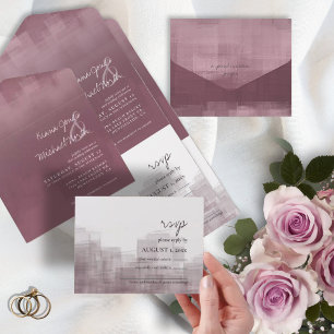Watercolor Refletions Wedding Mauve ID774