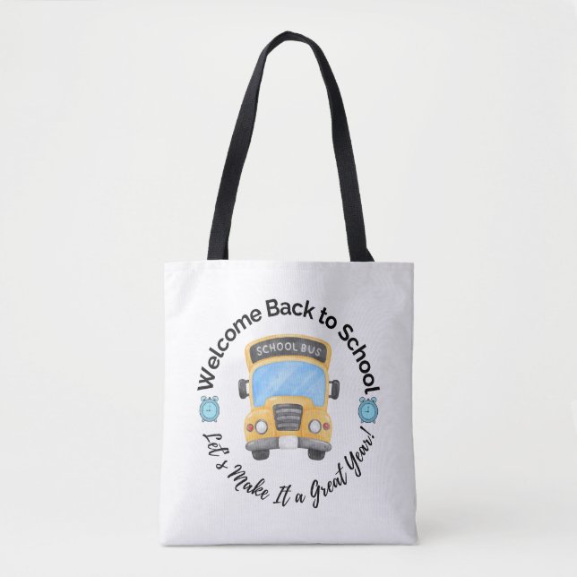 Watercolor School Bus Tote Bag (Frente)