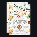 Watercolor Slice Kids Pizza Party Birthday Convite<br><div class="desc">Prontos para uma festa de aniversário com tema Pizza? Este design apresenta fatias deliciosas de pizza pintadas à mão, revestidas com uma série de ilustrações de toques de boca e a tipografia "Slice Slice Baby". Todo o texto é editável neste convite de aniversário e cartões postais de orçamento também estão...</div>