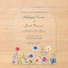 Watercolor Spring Garden Wildflower Wedding