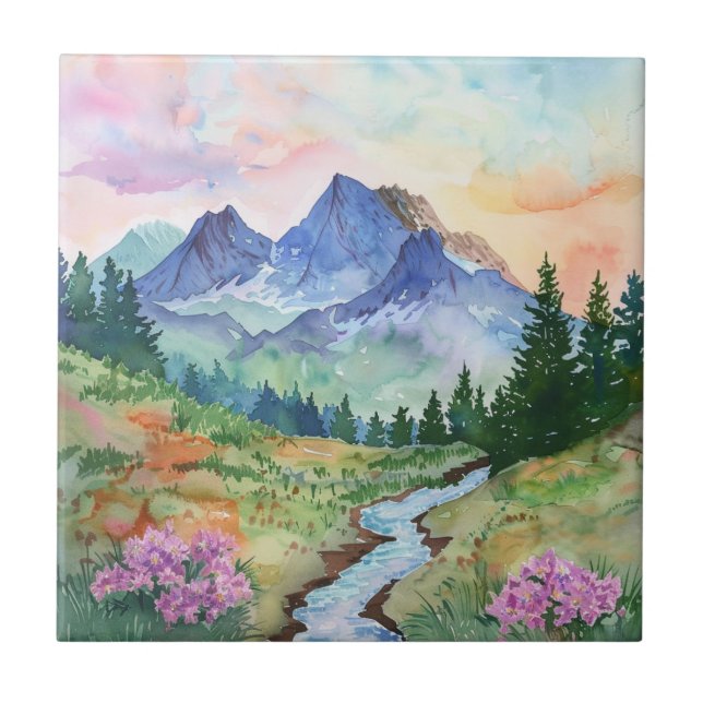 Watercolor Summer Mountain (Frente)