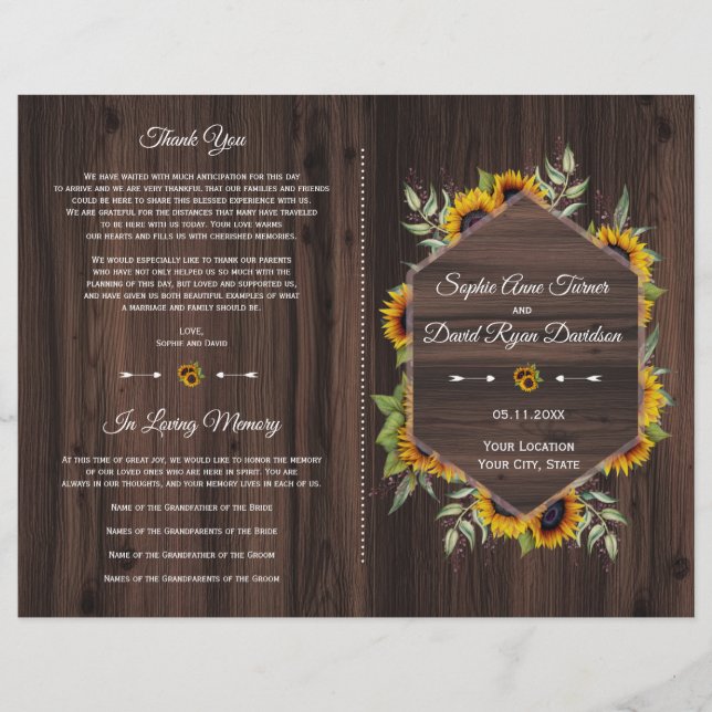 Watercolor Sunflower Geométrico Old Barn Program (Frente)