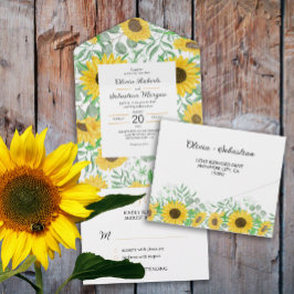 Watercolor Sunflower Wedding