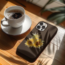 Watercolor Sunflowers Brown