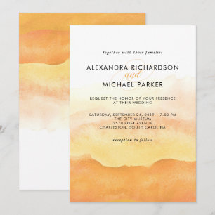 Watercolor Sunrise   Convite De Casamento