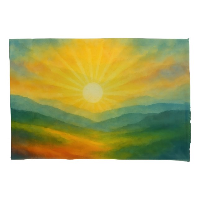 Watercolor Sunrise Landscape Painting (Frente)