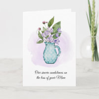 Watercolor Sweet Peas Glass Jug Sympathy | Cartão