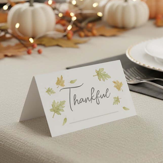 Watercolor Thanksgiving Place Card and Gratitude   (Criador carregado)