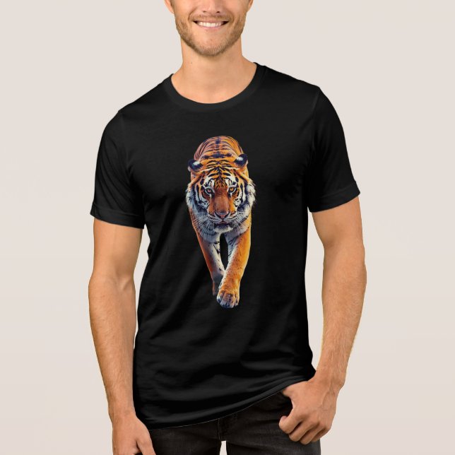 Watercolor Tiger – Artistic Stripes Tee (Frente)