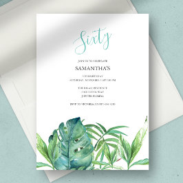 Watercolor Tropical Folhas 60º Aniversário