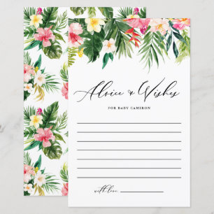 Watercolor Tropical Garland well Wish for Baby