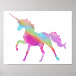 Watercolor Unicorn Poster - escolha seu fundo!<br><div class="desc">Escolha o fundo de cor que quiser para este poster de unicórnio de aquarela!</div>