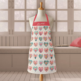 Watercolor Valentine Hearts Pattern Cooking