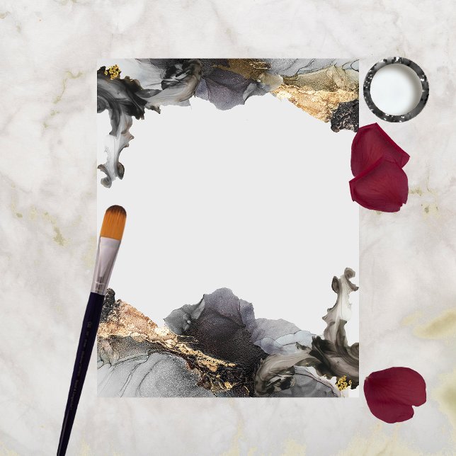 Watercolor Vanessa Black and White Scrapbook Paper (Criador carregado)