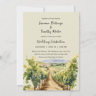 Watercolor Vineyard com convite para casamento RSV